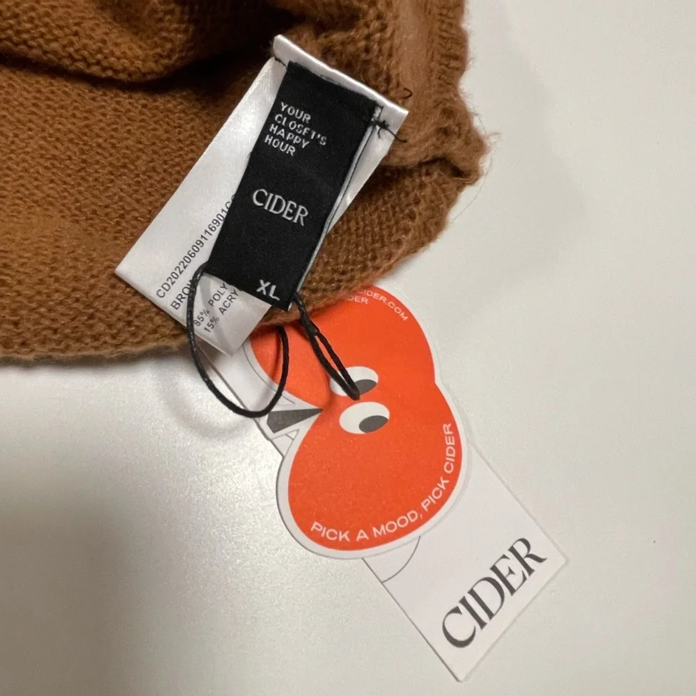 Cider Brown Floral Embroidery Women's Sweater - Picture 9 of 10